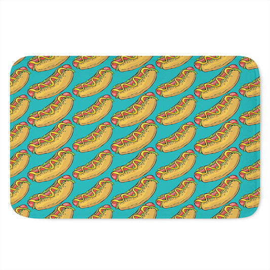 Drawing Hot Dog Pattern Print Indoor Door Mat