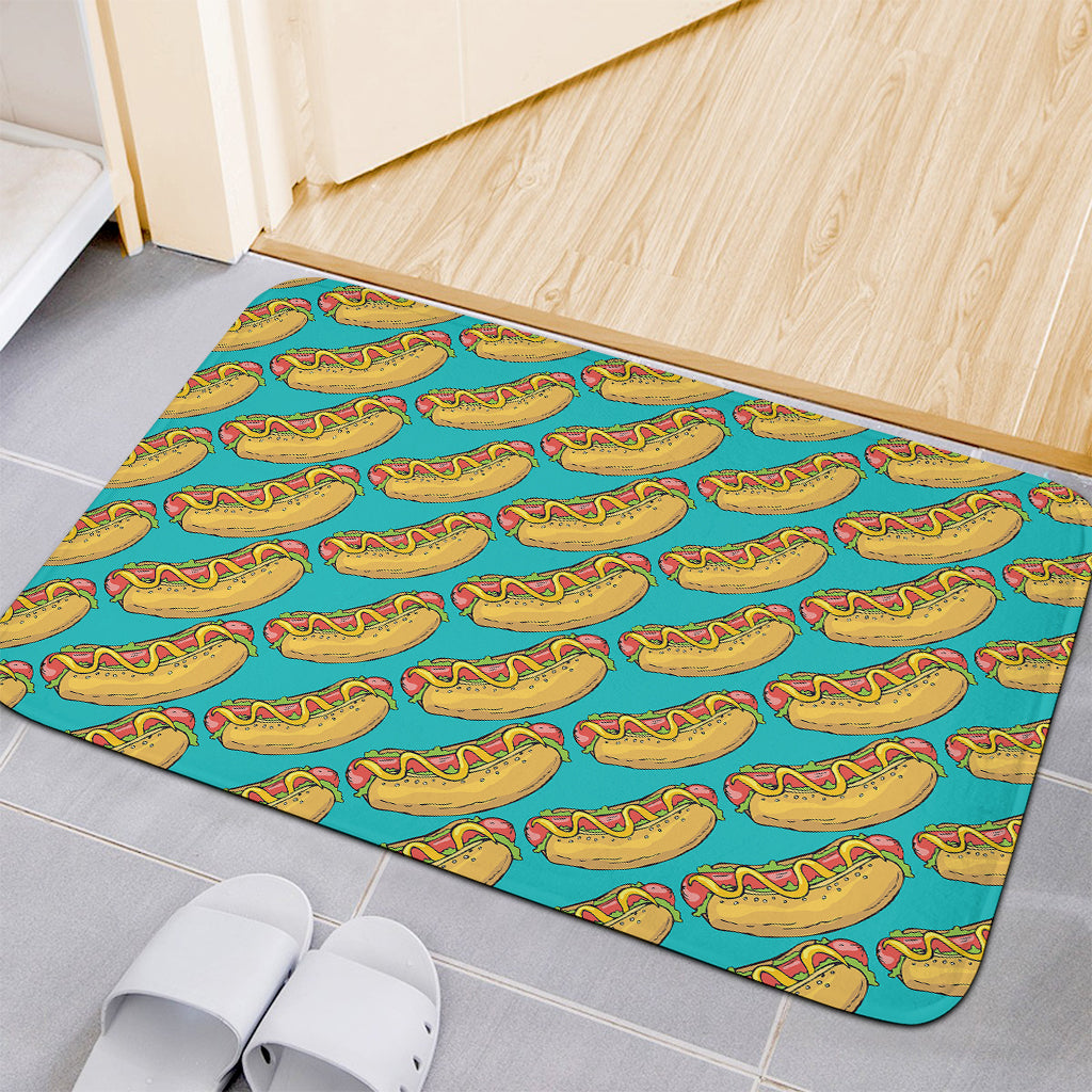 Drawing Hot Dog Pattern Print Indoor Door Mat