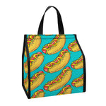Drawing Hot Dog Pattern Print Insulated Lunch Tote