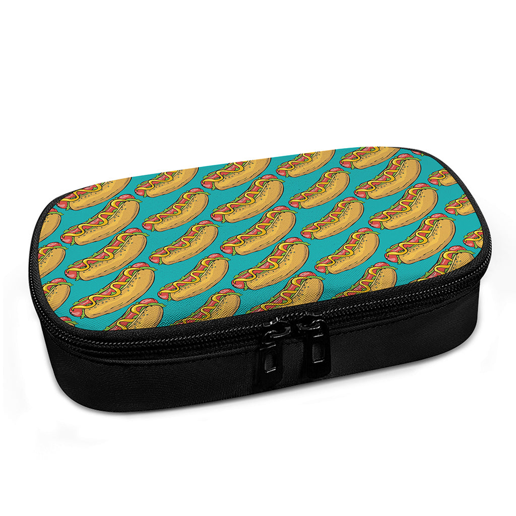 Drawing Hot Dog Pattern Print Insulin Cooler Travel Case