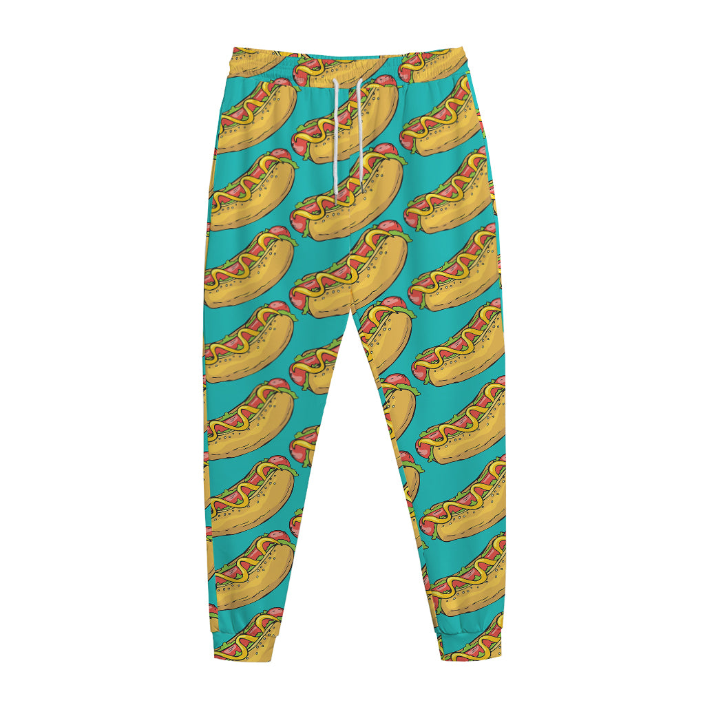 Drawing Hot Dog Pattern Print Jogger Pants