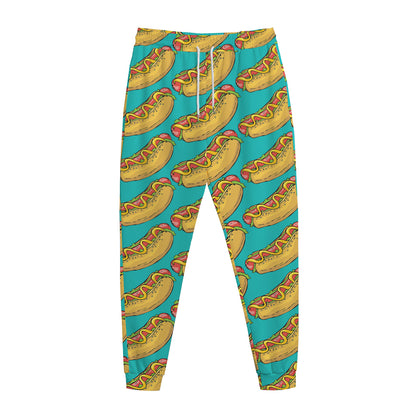 Drawing Hot Dog Pattern Print Jogger Pants