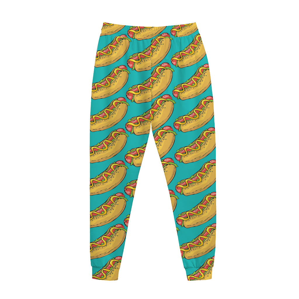 Drawing Hot Dog Pattern Print Jogger Pants