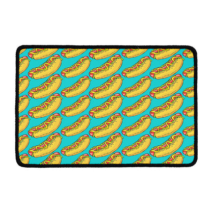 Drawing Hot Dog Pattern Print Kitchen Mat