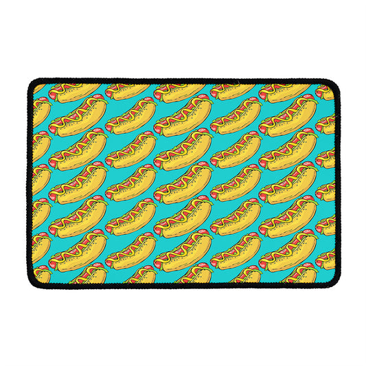 Drawing Hot Dog Pattern Print Kitchen Mat