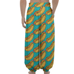 Drawing Hot Dog Pattern Print Lantern Pants