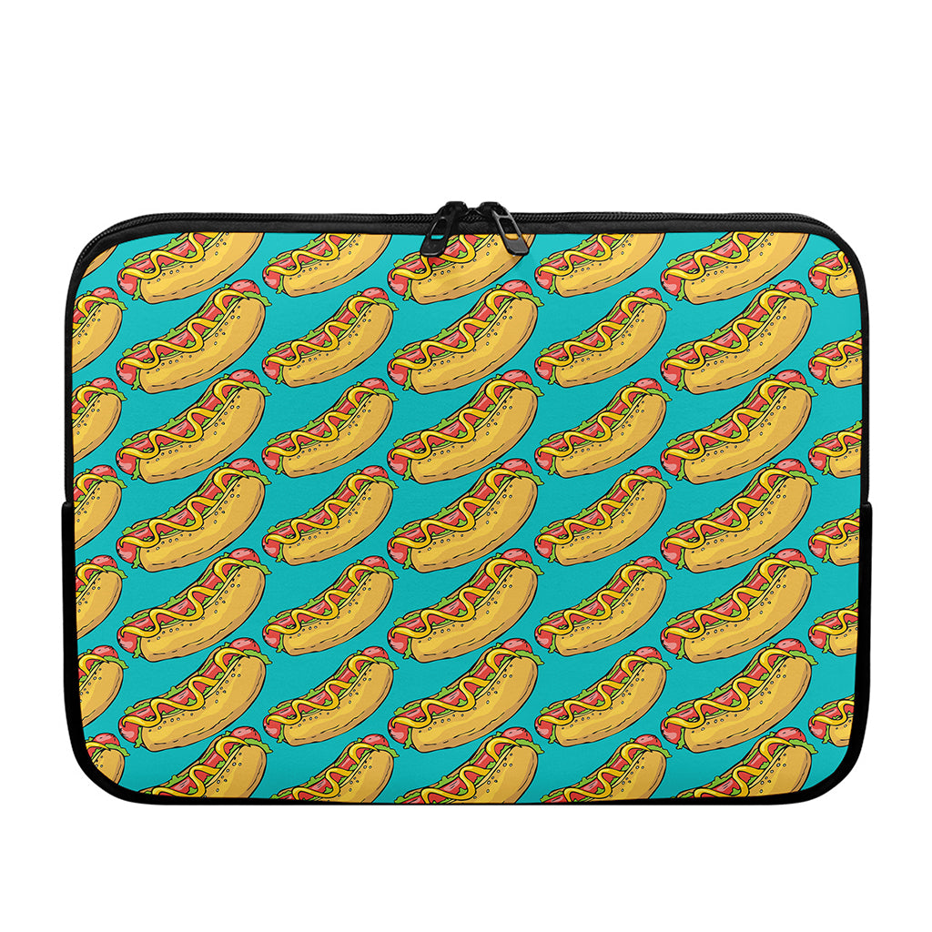 Drawing Hot Dog Pattern Print Laptop Sleeve