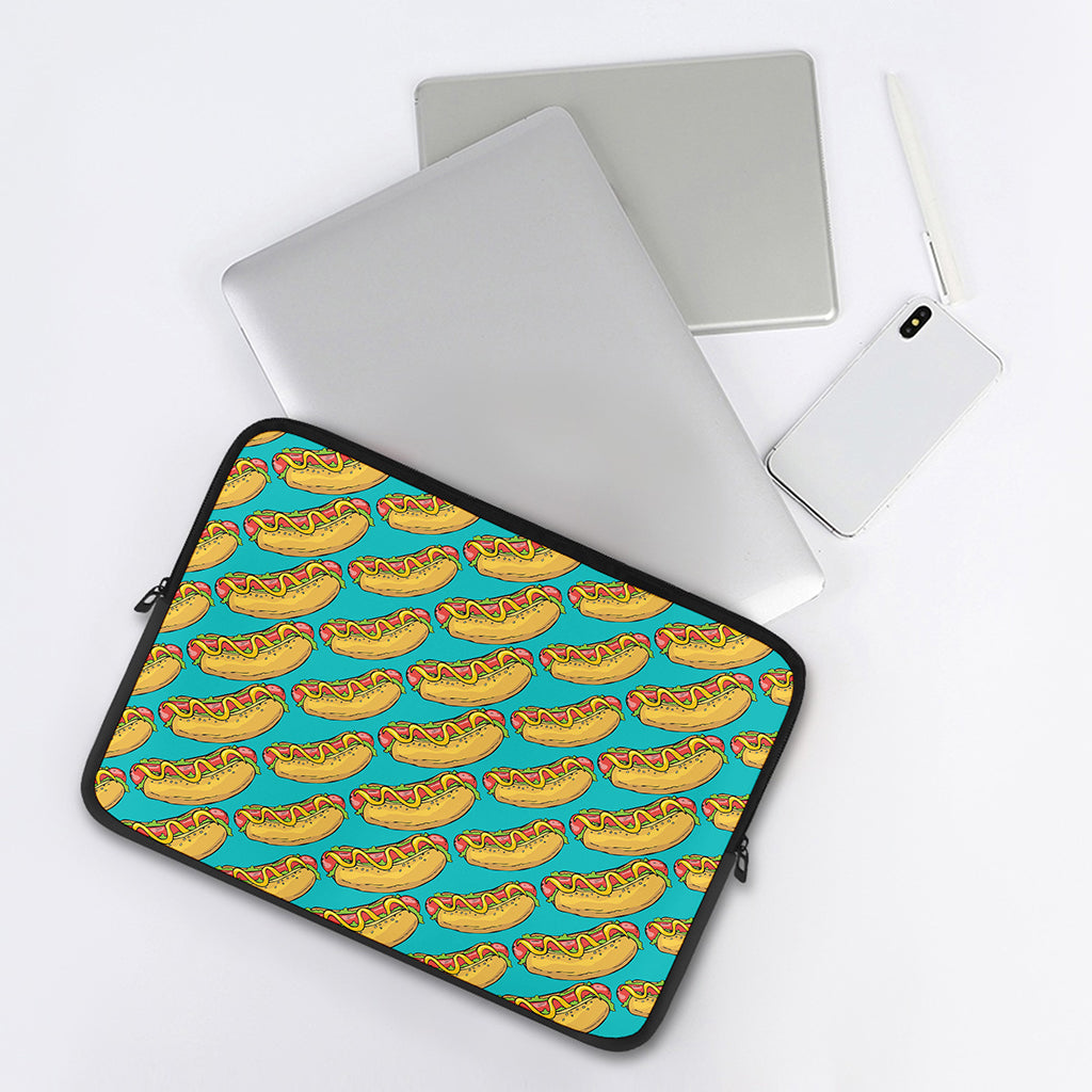 Drawing Hot Dog Pattern Print Laptop Sleeve