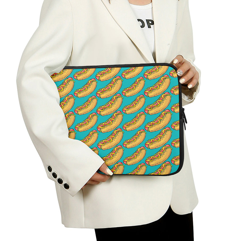 Drawing Hot Dog Pattern Print Laptop Sleeve