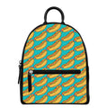 Drawing Hot Dog Pattern Print Leather Backpack