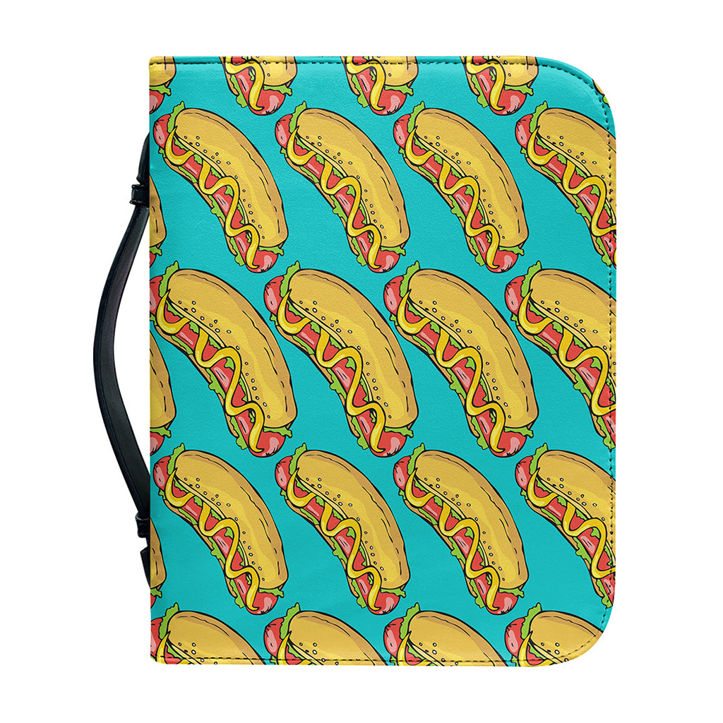 Drawing Hot Dog Pattern Print Leather Bible Cover