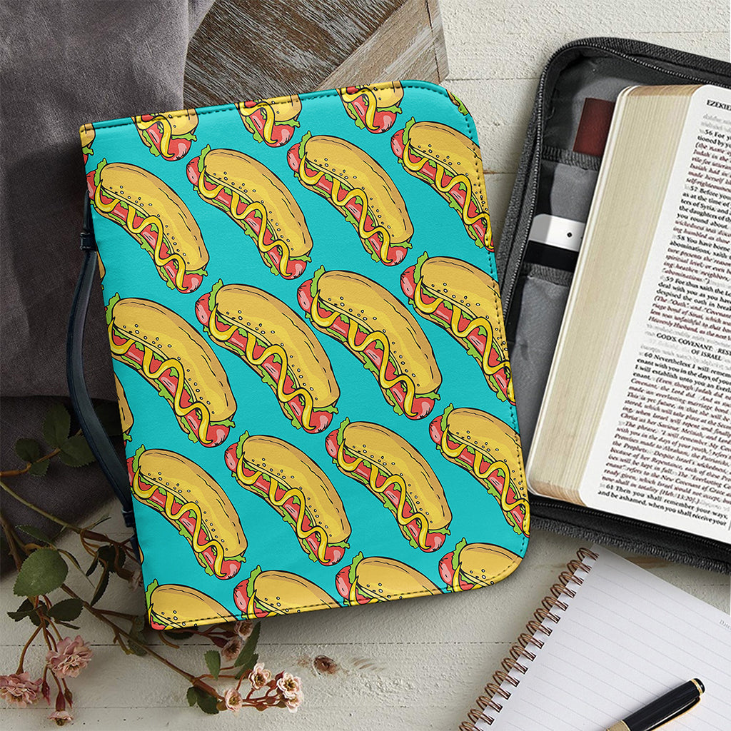 Drawing Hot Dog Pattern Print Leather Bible Cover