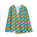 Drawing Hot Dog Pattern Print Long Sleeve Short Coat