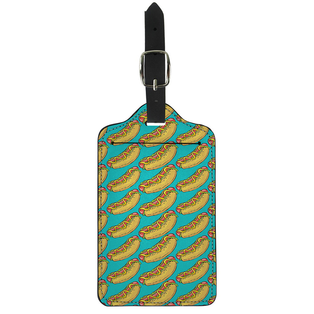 Drawing Hot Dog Pattern Print Luggage Tag
