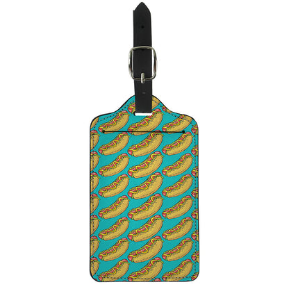 Drawing Hot Dog Pattern Print Luggage Tag
