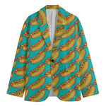 Drawing Hot Dog Pattern Print Men's Blazer