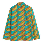Drawing Hot Dog Pattern Print Men's Blazer