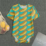 Drawing Hot Dog Pattern Print Men's Bodysuit