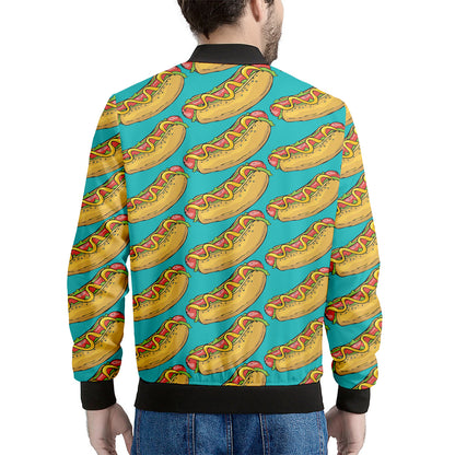 Drawing Hot Dog Pattern Print Men's Bomber Jacket