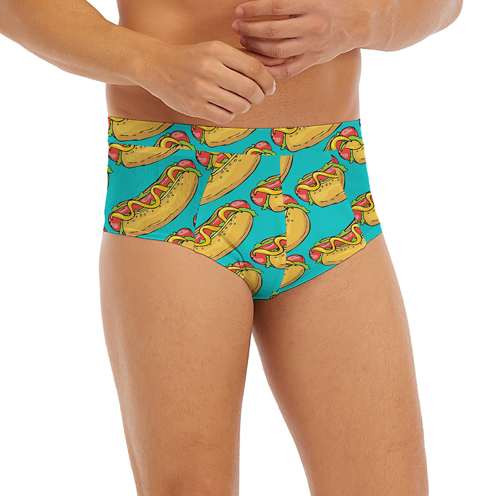 Drawing Hot Dog Pattern Print Men's Briefs