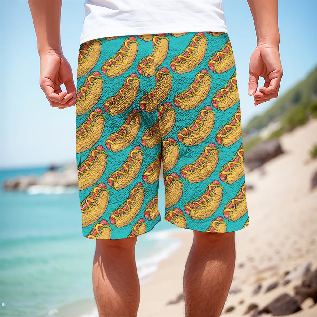 Drawing Hot Dog Pattern Print Men's Cargo Shorts