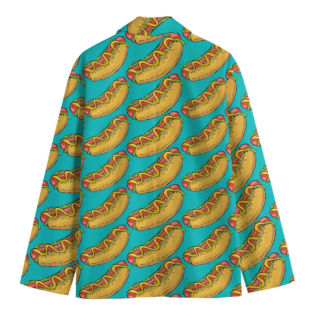 Drawing Hot Dog Pattern Print Men's Cotton Blazer