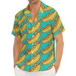 Drawing Hot Dog Pattern Print Men's Deep V-Neck Shirt