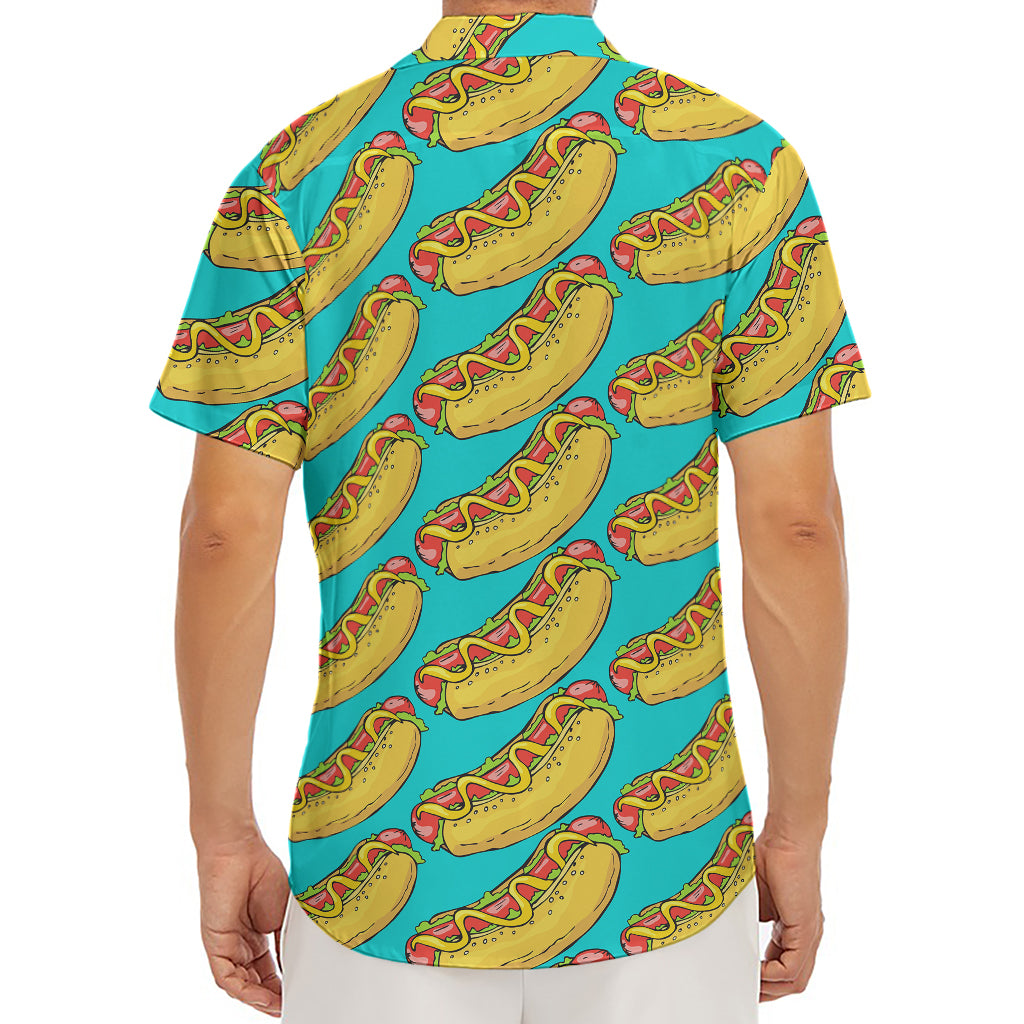 Drawing Hot Dog Pattern Print Men's Deep V-Neck Shirt