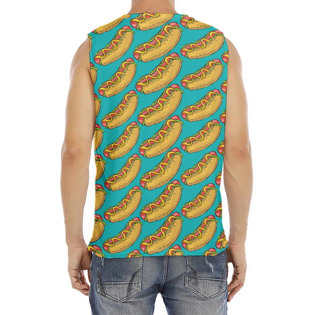 Drawing Hot Dog Pattern Print Men's Fitness Tank Top