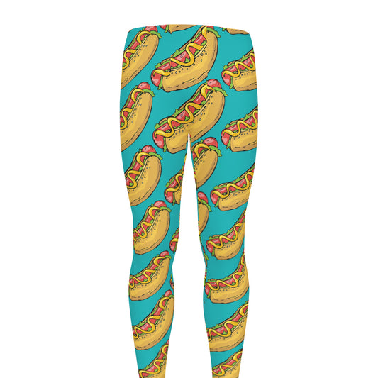 Drawing Hot Dog Pattern Print Men's leggings