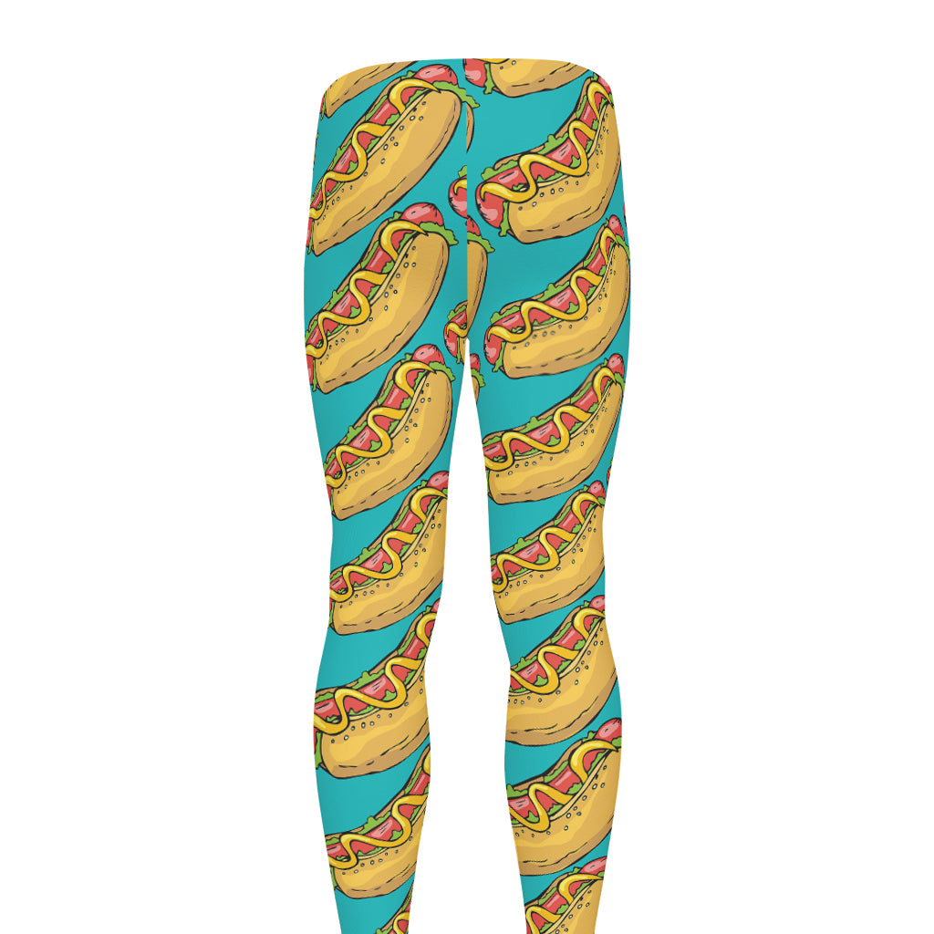 Drawing Hot Dog Pattern Print Men's leggings