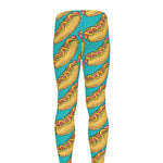 Drawing Hot Dog Pattern Print Men's leggings