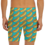 Drawing Hot Dog Pattern Print Men's Long Boxer Briefs