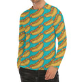 Drawing Hot Dog Pattern Print Men's Long Sleeve Rash Guard