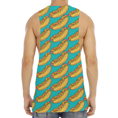 Drawing Hot Dog Pattern Print Men's Muscle Tank Top