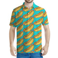 Drawing Hot Dog Pattern Print Men's Polo Shirt