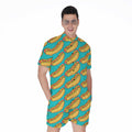 Drawing Hot Dog Pattern Print Men's Romper