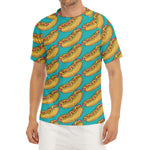 Drawing Hot Dog Pattern Print Men's Short Sleeve Rash Guard