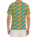 Drawing Hot Dog Pattern Print Men's Short Sleeve Rash Guard