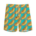 Drawing Hot Dog Pattern Print Men's Athletic Shorts