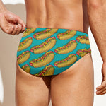 Drawing Hot Dog Pattern Print Men's Swim Briefs