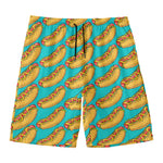 Drawing Hot Dog Pattern Print Men's Swim Trunks