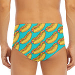 Drawing Hot Dog Pattern Print Men's Triangle Swim Briefs