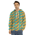 Drawing Hot Dog Pattern Print Men's Velvet Pullover Hoodie