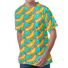 Drawing Hot Dog Pattern Print Men's Velvet T-Shirt