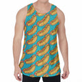 Drawing Hot Dog Pattern Print Men's Velvet Tank Top