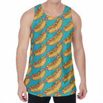 Drawing Hot Dog Pattern Print Men's Velvet Tank Top