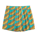 Drawing Hot Dog Pattern Print Mesh Shorts