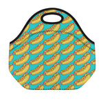 Drawing Hot Dog Pattern Print Neoprene Lunch Bag