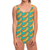 Drawing Hot Dog Pattern Print One Piece Swimsuit